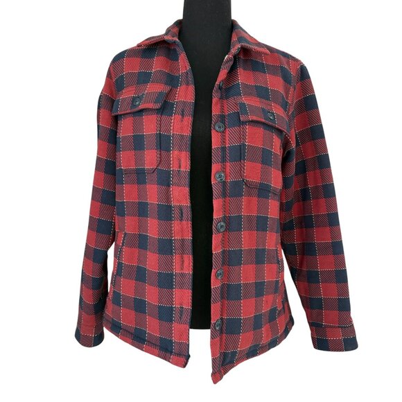 VINTAGE LL BEAN Signature Grunge Sherpa Lined Chamois Plaid Flannel Jacket Small - Picture 1 of 15
